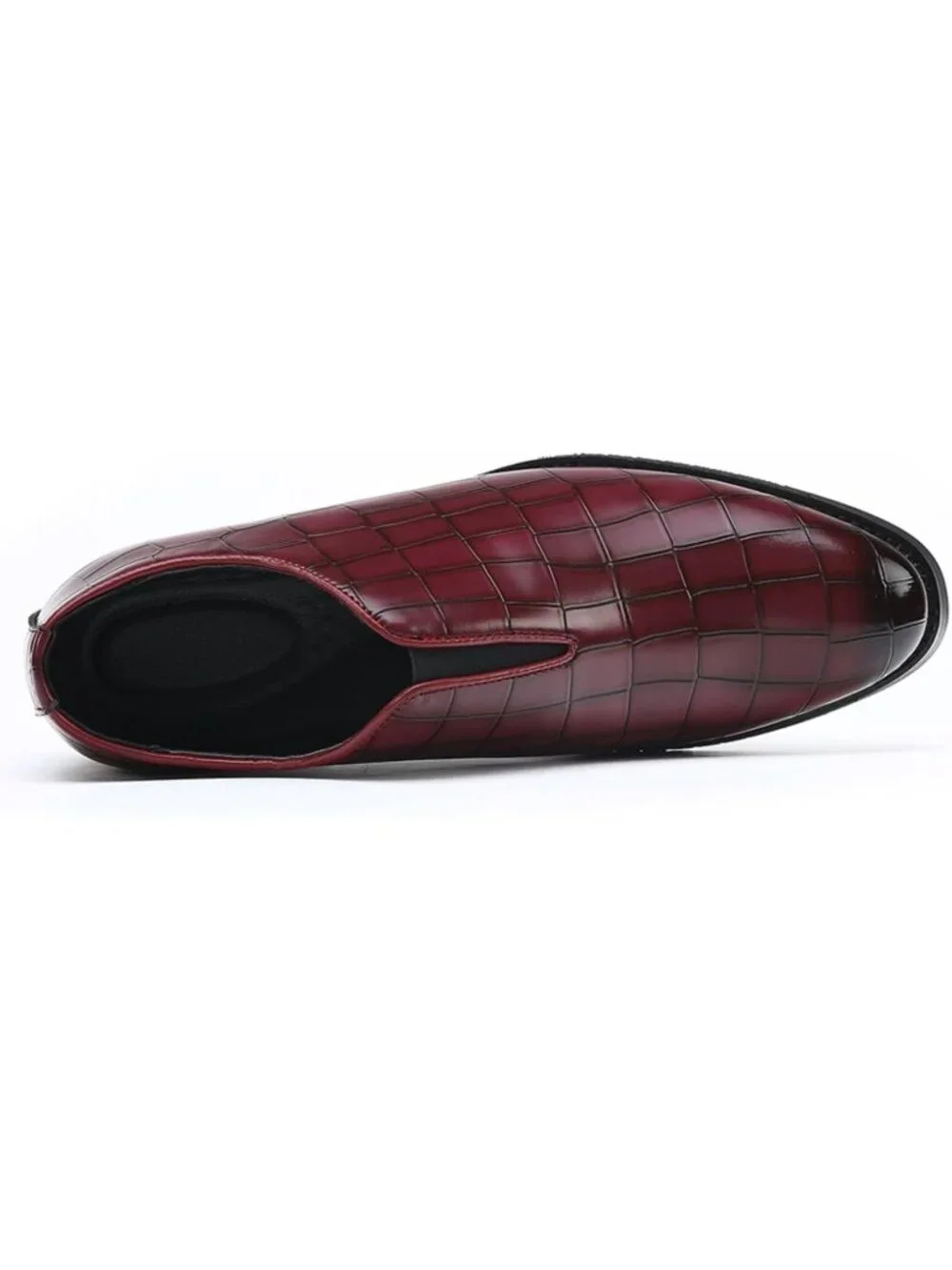 Men's Red Soft Leather Penny Loafers Dress Slip-on for Formal Business
